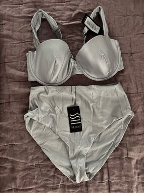 New Vetchy Silver Two-Piece Bikini Set